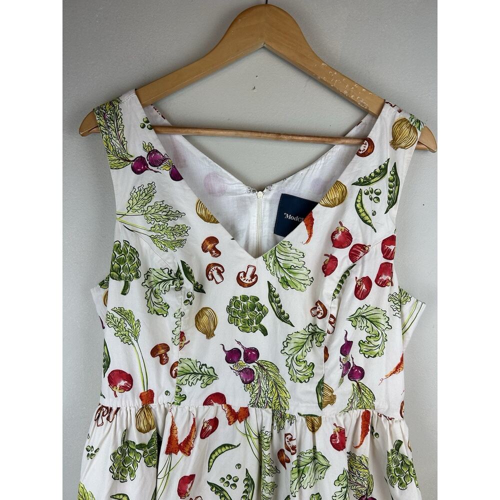 Modcloth Dress XL Retro Style Veggie Pattern Summer Inspired Garden Whimsical - Picture 4 of 12